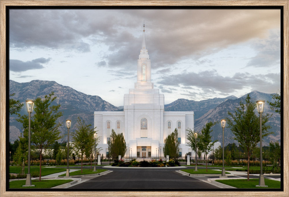 Orem Utah Temple - Lead Me, Guide Me - framed giclee canvas