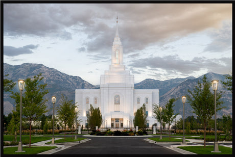 Orem Utah Temple - Lead Me, Guide Me - framed giclee canvas