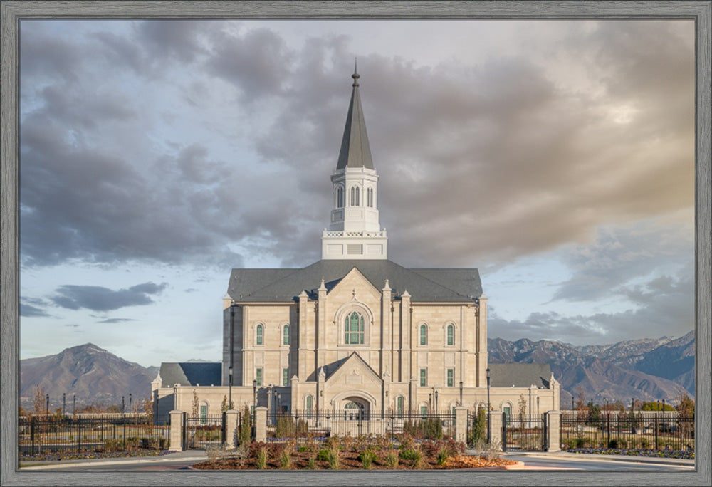 Taylorsville Utah Temple- Beacon of Light - framed giclee canvas