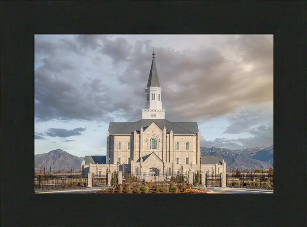 Taylorsville Utah Temple- Beacon of Light - framed giclee canvas