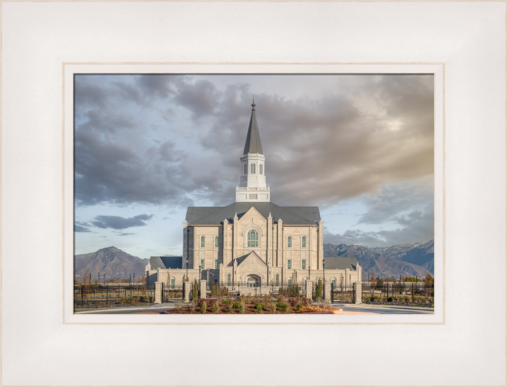 Taylorsville Utah Temple- Beacon of Light - framed giclee canvas