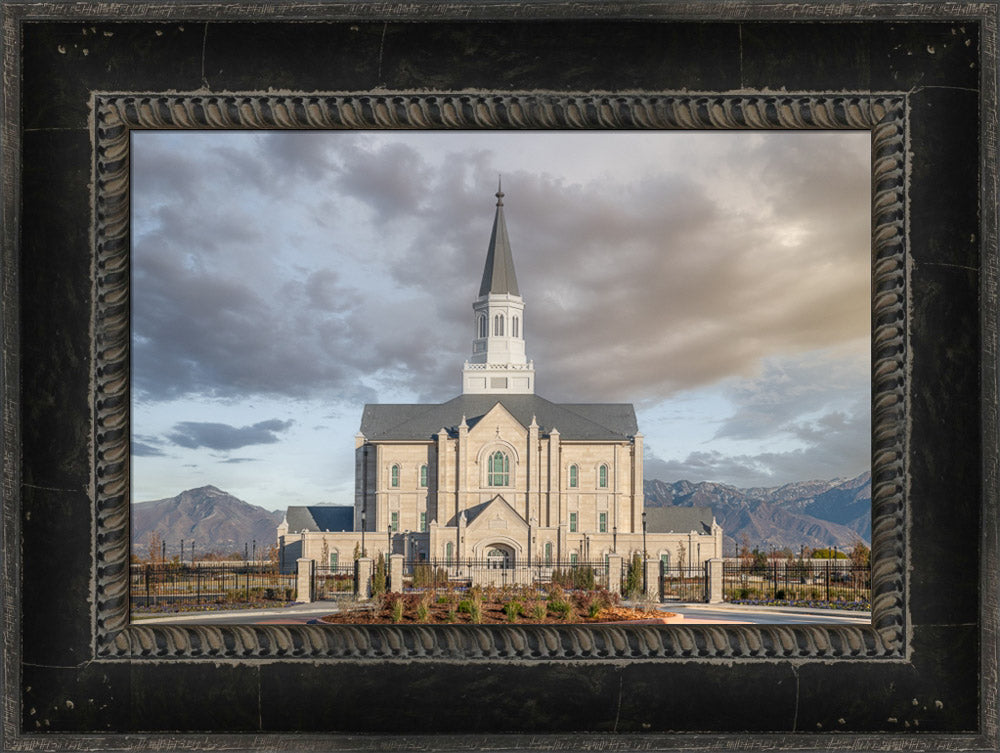 Taylorsville Utah Temple- Beacon of Light - framed giclee canvas