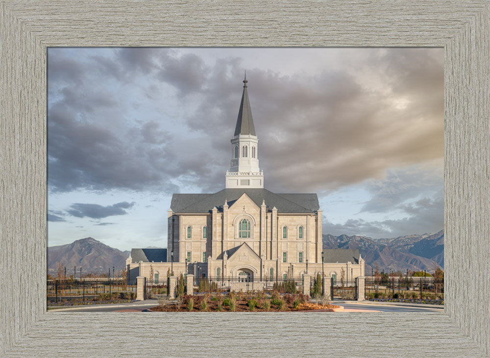 Taylorsville Utah Temple- Beacon of Light - framed giclee canvas