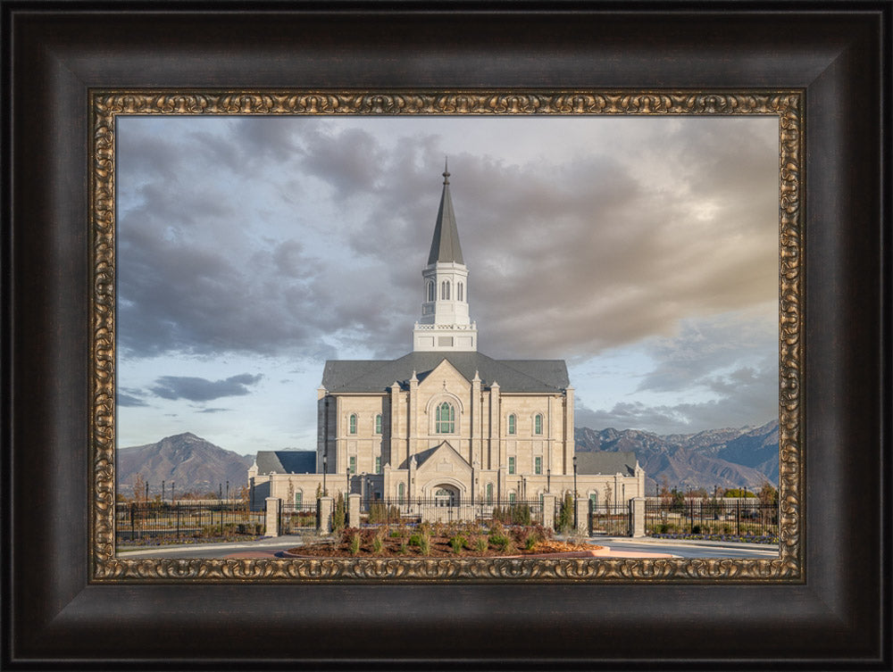 Taylorsville Utah Temple- Beacon of Light - framed giclee canvas