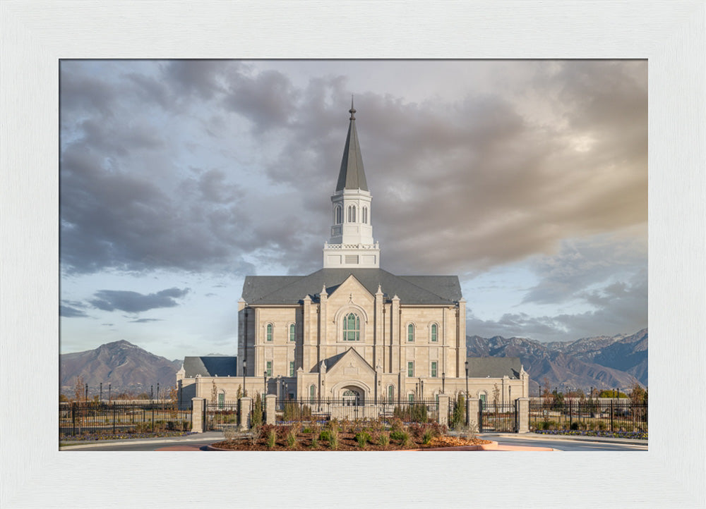 Taylorsville Utah Temple- Beacon of Light - framed giclee canvas