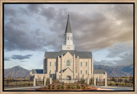 Taylorsville Utah Temple- Beacon of Light - framed giclee canvas