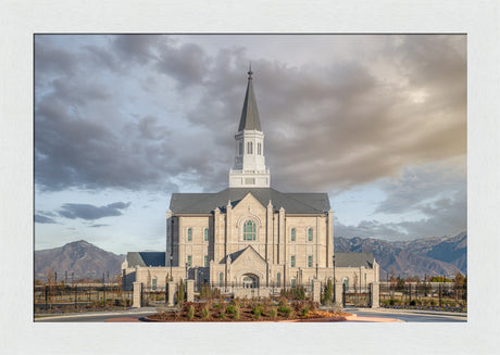 Taylorsville Utah Temple- Beacon of Light - framed giclee canvas