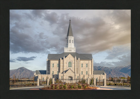 Taylorsville Utah Temple- Beacon of Light - framed giclee canvas