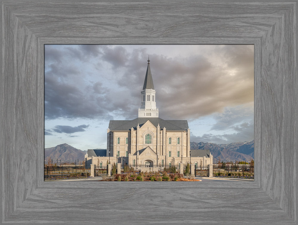 Taylorsville Utah Temple- Beacon of Light - framed giclee canvas