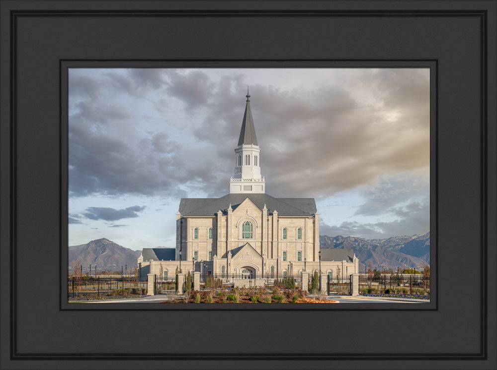 Taylorsville Utah Temple- Beacon of Light - framed giclee canvas