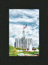 Seattle Temple - US Flag by Greg Collins