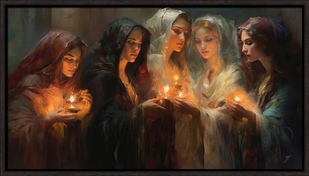 The Five Wise Virgins - framed giclee canvas