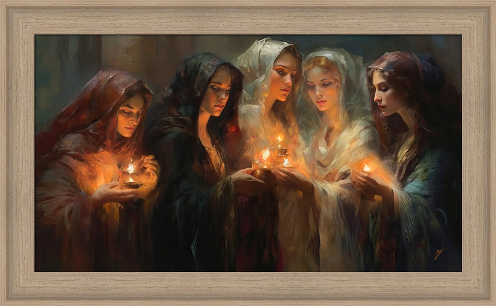 The Five Wise Virgins - framed giclee canvas