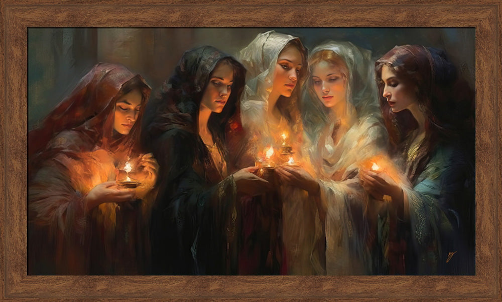 The Five Wise Virgins - framed giclee canvas