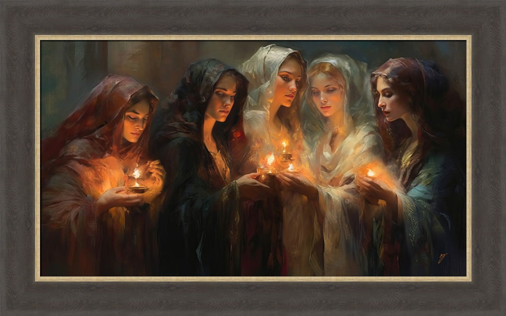 The Five Wise Virgins - framed giclee canvas