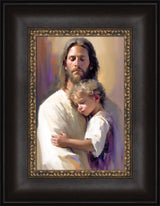 Safely in His Arms - framed giclee canvas