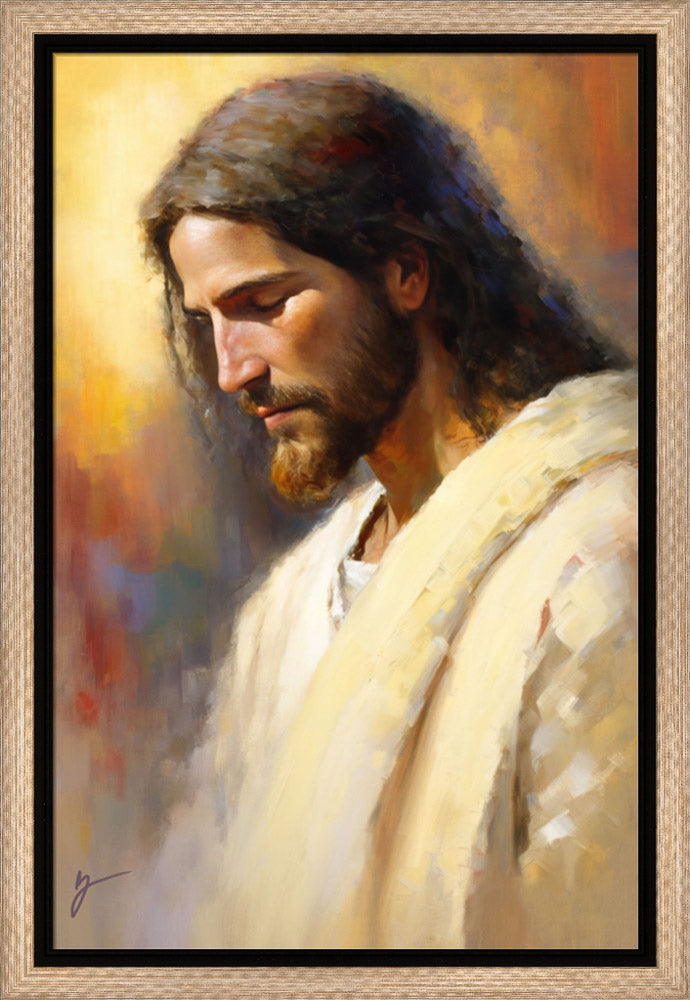 Jesus the Anointed - framed giclee canvas