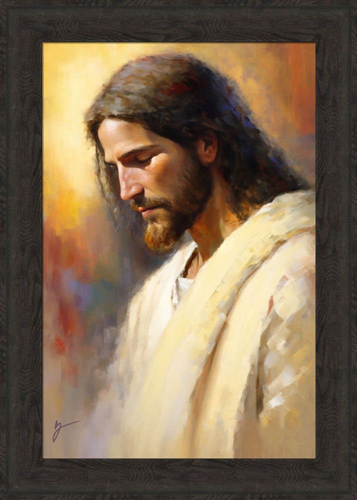 Jesus the Anointed - framed giclee canvas