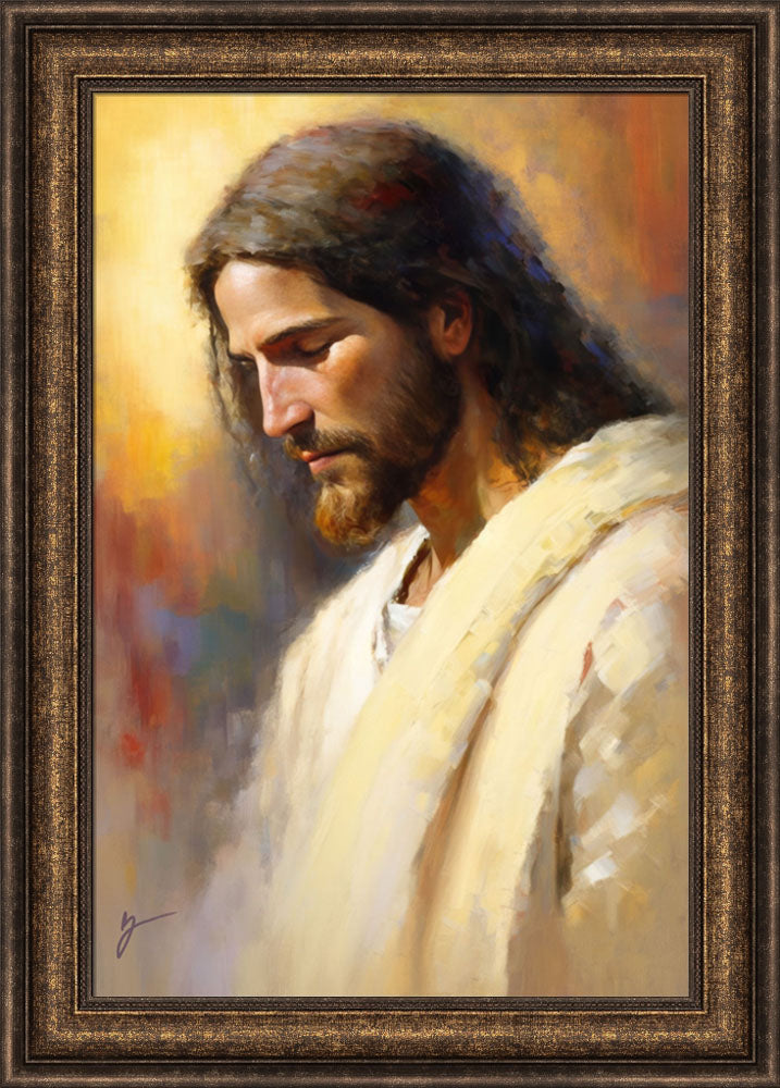 Jesus the Anointed - framed giclee canvas