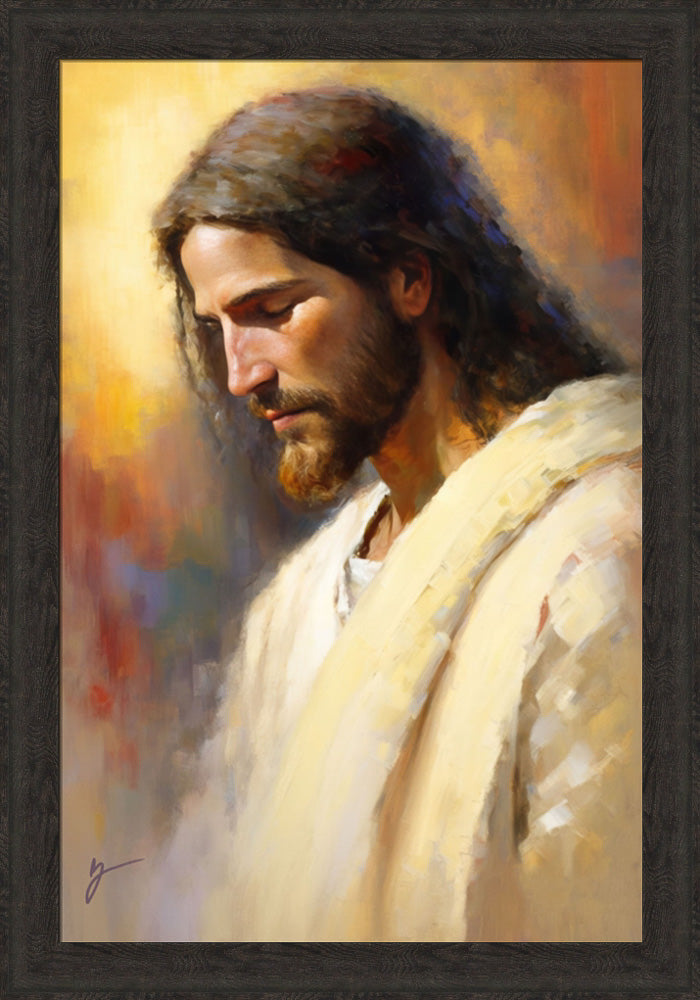 Jesus the Anointed - framed giclee canvas