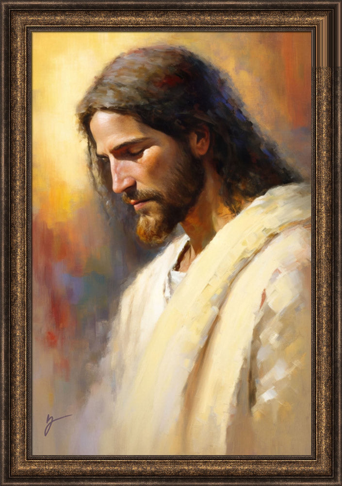 Jesus the Anointed - framed giclee canvas