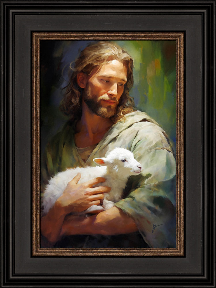 Gentle Savior - framed giclee canvas