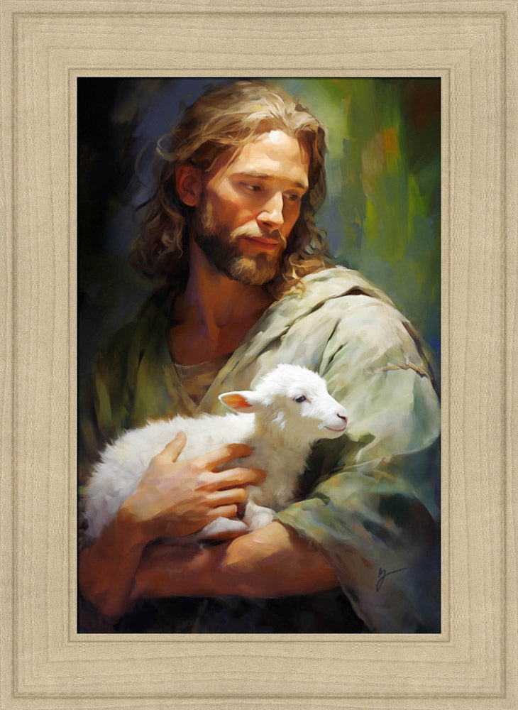 Gentle Savior - framed giclee canvas