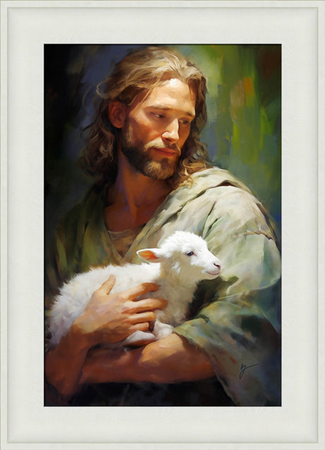 Gentle Savior - framed giclee canvas