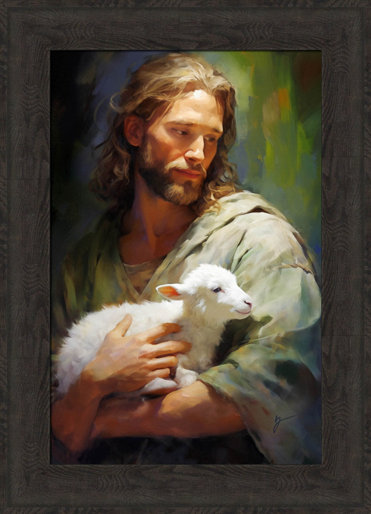 Gentle Savior - framed giclee canvas