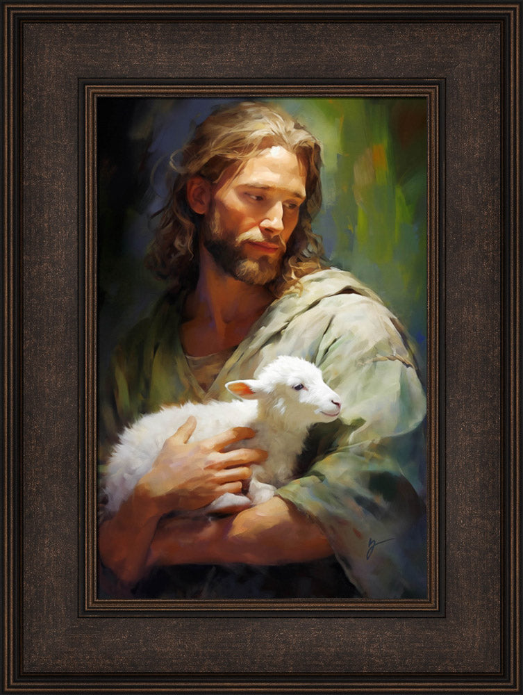 Gentle Savior - framed giclee canvas