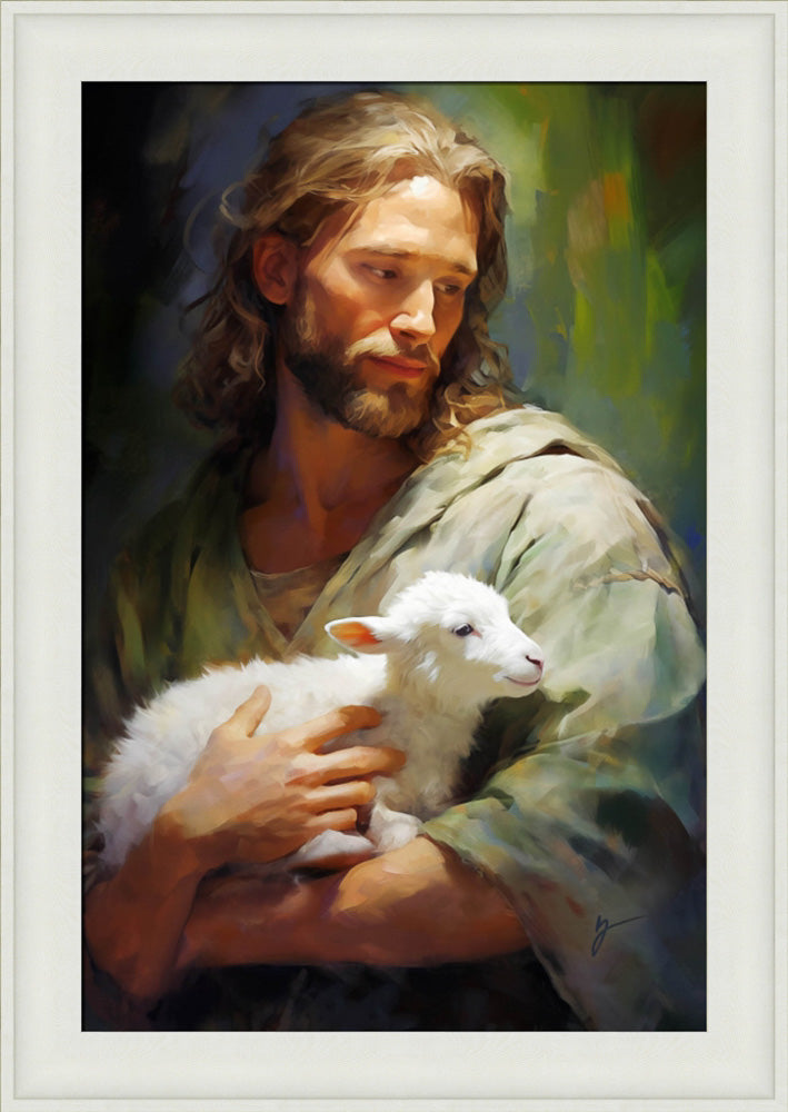 Gentle Savior - framed giclee canvas