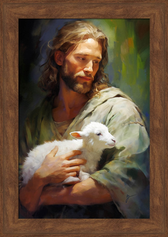 Gentle Savior - framed giclee canvas