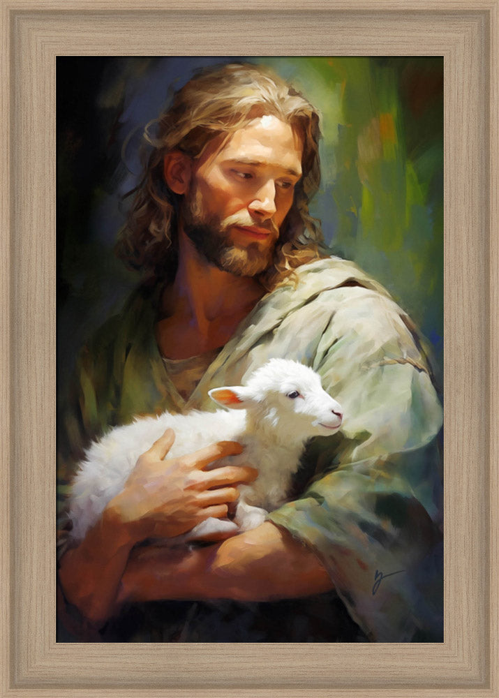 Gentle Savior - framed giclee canvas