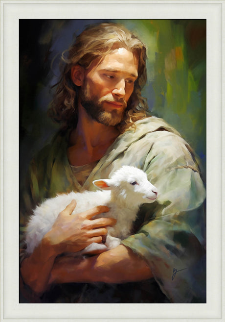 Gentle Savior - framed giclee canvas