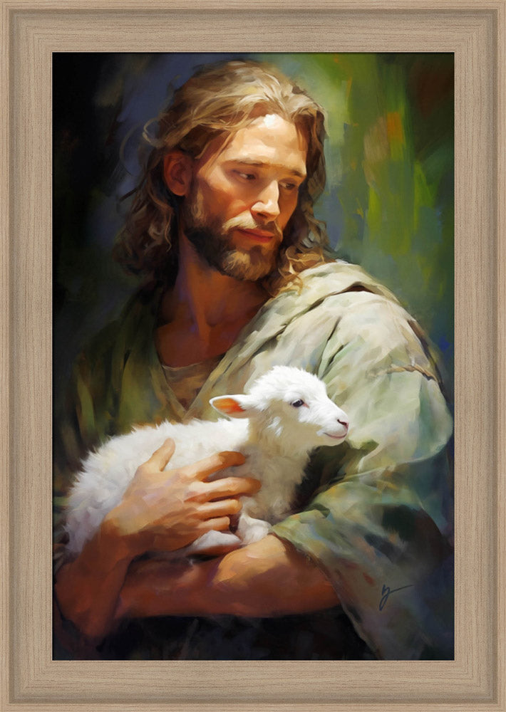 Gentle Savior - framed giclee canvas