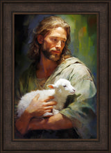 Gentle Savior - framed giclee canvas