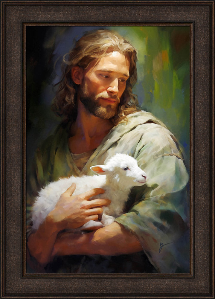 Gentle Savior - framed giclee canvas