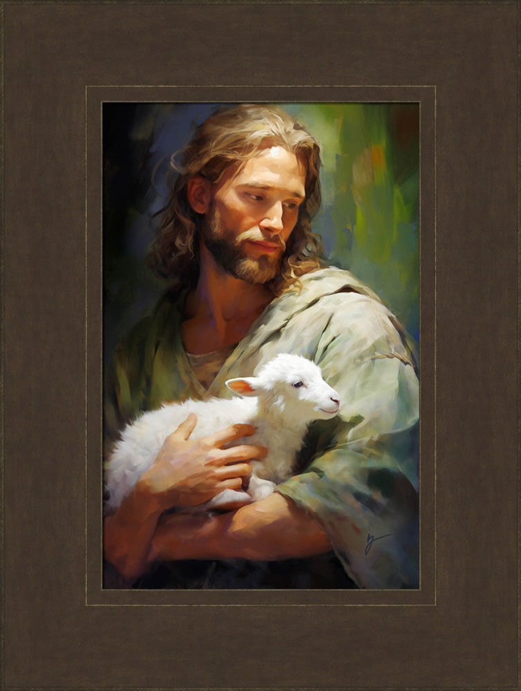 Gentle Savior - framed giclee canvas