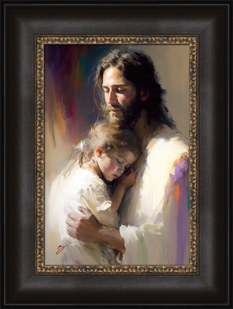 Comfort the Children - framed giclee canvas