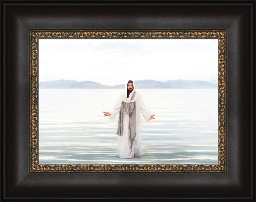 Resurrected Lord - framed giclee canvas