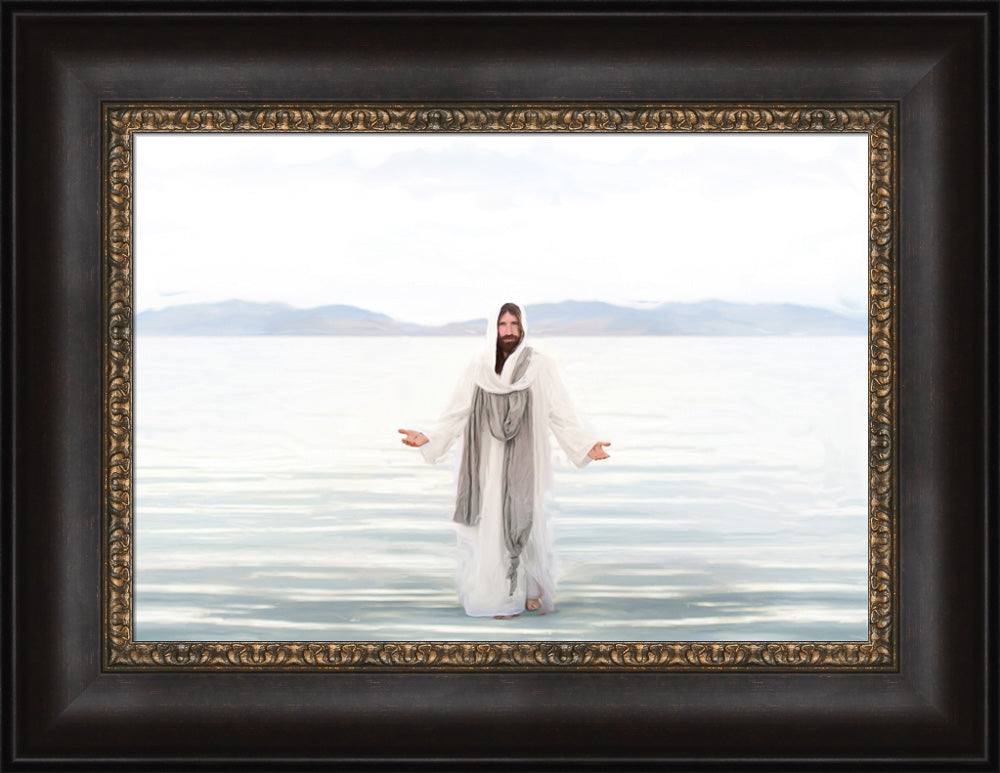 Resurrected Lord - framed giclee canvas