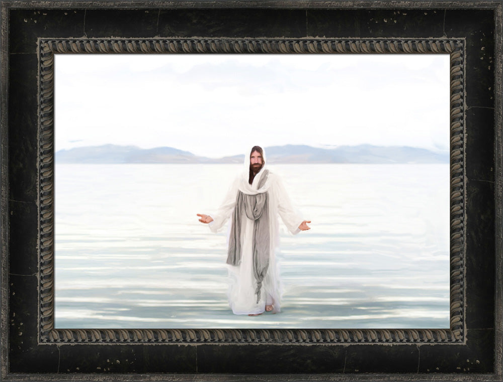 Resurrected Lord - framed giclee canvas