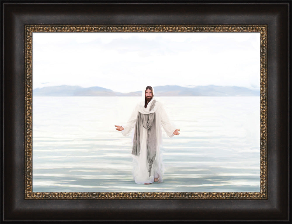 Resurrected Lord - framed giclee canvas