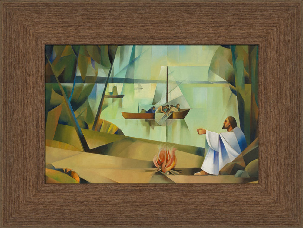 Cast The Net and Ye Shall Find by Jorge Cocco | Altus Fine Art Print / 7.5x11.25 / Medium Brown Frame (Outside Dimension 11.5x15.25)