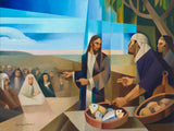 With a few fish and loaves of bread Jesus miraculously fed the multitude.
