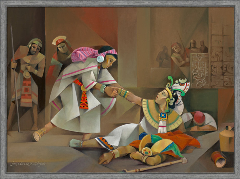 Abish the Lamanite - framed giclee canvas