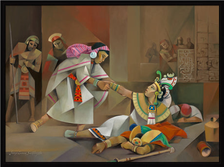 Abish the Lamanite - framed giclee canvas