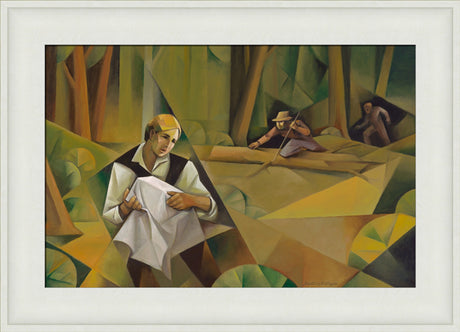 Joseph Protecting the Plates - framed giclee canvas