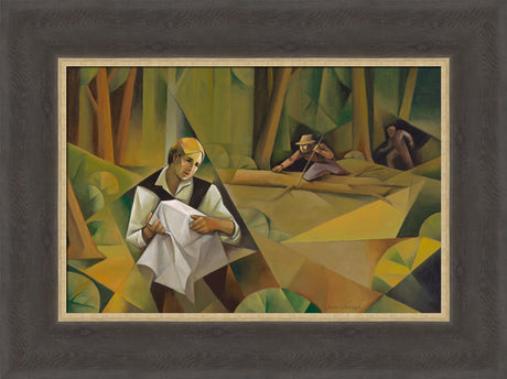 Joseph Protecting the Plates - framed giclee canvas