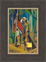 Moroni and the Gold Plates - framed giclee canvas